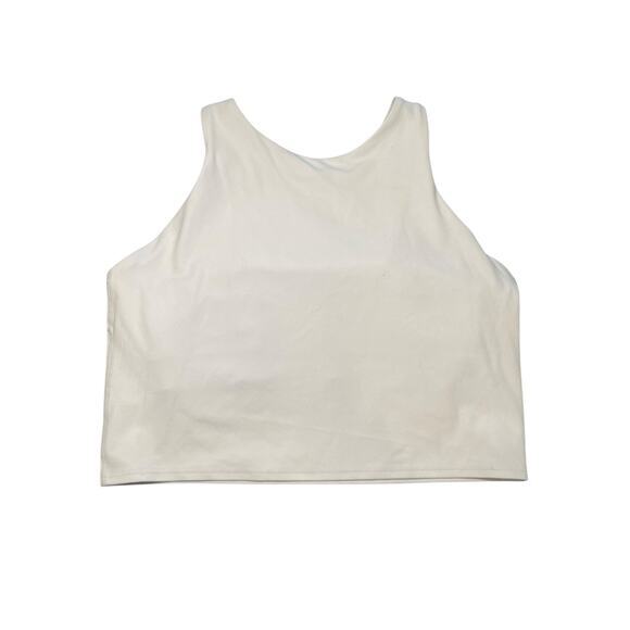 Athleta Women Small Conscious Crop Solid White Build In Bra Yoga Tank - Picture 4 of 10